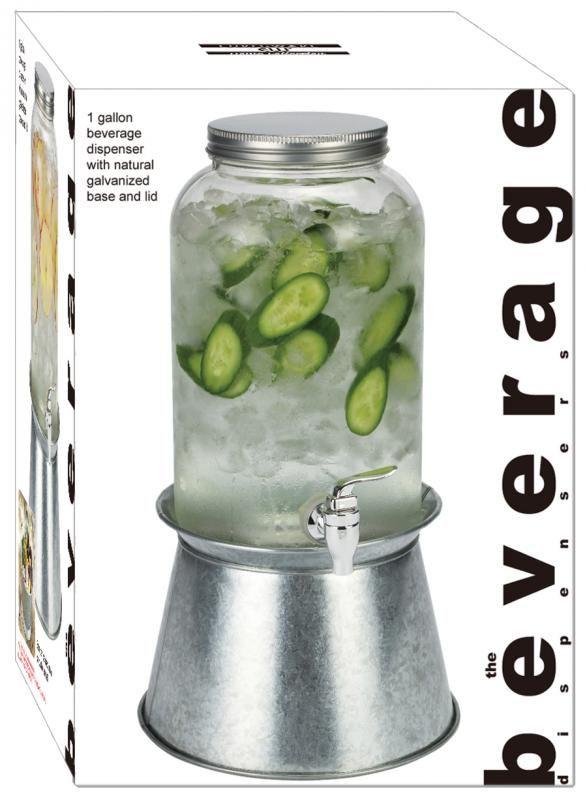 4 Wholesale Glass Beverage Dispenser W/metal Stand 3.7 L/1 Gallon image
