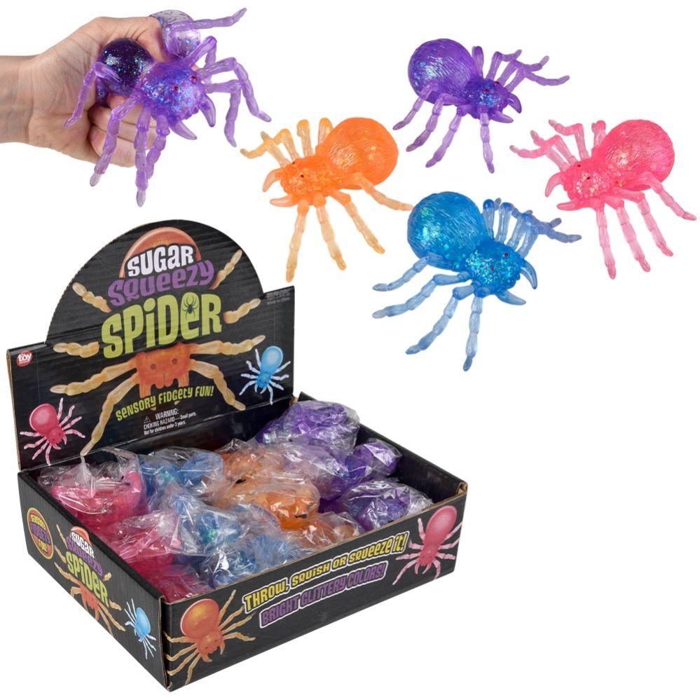 72 Wholesale 4.75inch Squeezy Sugar Spider 12ct image