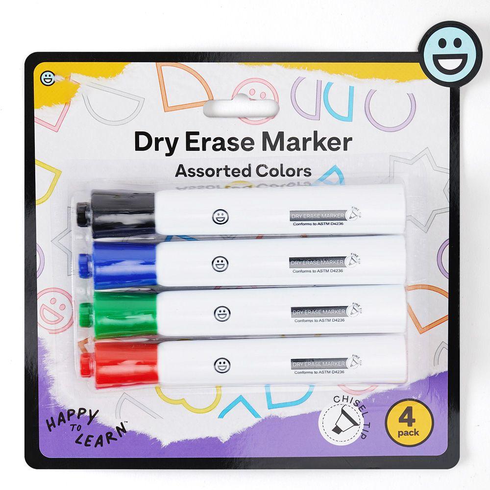 144 Wholesale Dry Erase Markers Chisel Tip Assorted Colors 4-count image