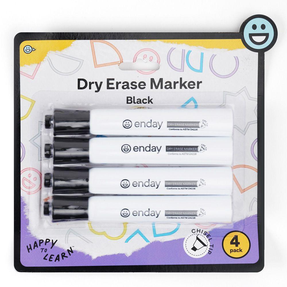 144 Wholesale Dry Erase Markers Chisel Tip Black 4-count image