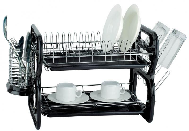 6 Wholesale 2 Tier Dish Rack - Black image