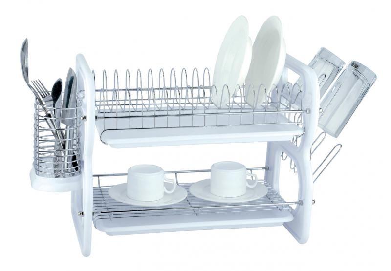 6 Wholesale 2 Tier Dish Rack - White image