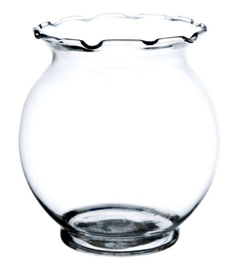 24 Wholesale Glass Fish Bowl W Ruffle 4.25x5in image