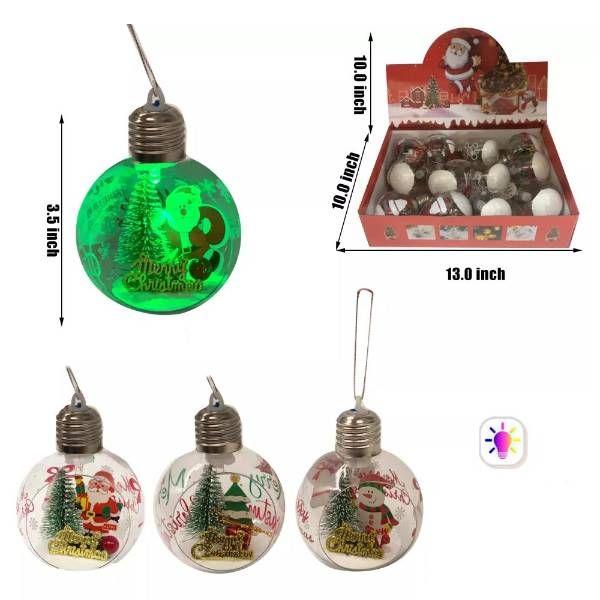 48 Wholesale LIGHT UP CHRISTMAS ORNAMENTS image