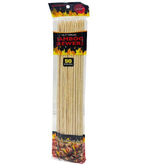 72 Wholesale 50ct Bamboo Skewers 5mmx40cm image