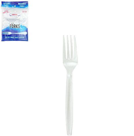 48 Wholesale Plastic Heavy Duty Clear Fork 36ct image