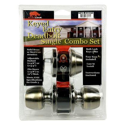 6 Wholesale Ryno Keyed Entry Deadbolt Single Combo S image