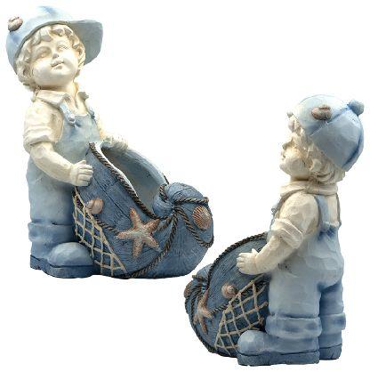 2 Wholesale Bh Boy Flower Pot Earthenware 12x7in image