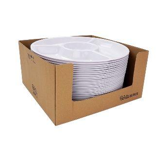 24 Wholesale Bh Melamine Wh 4-Sect Tray 13.24in Rnd image