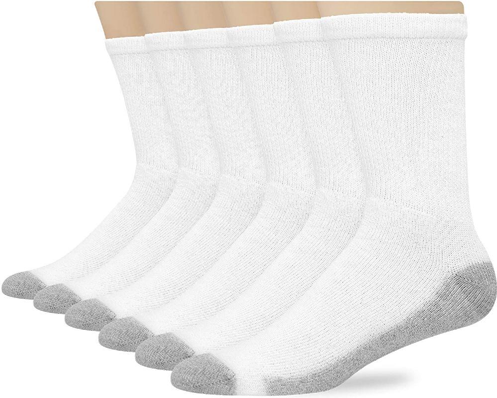 180 Wholesale Hanes Mens White Cushioned Crew Socks, Shoe Size 12-15 image