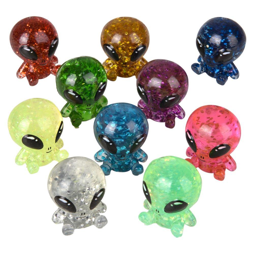 2000 Wholesale (t) Mini Glitter Alien Figurine 1-inch 100/unit 20/ image