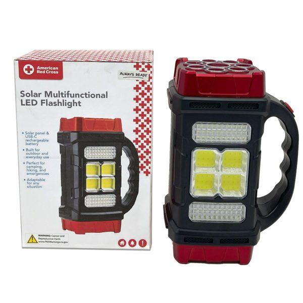 2 Wholesale Rechargeable Multifunctional Led With Solar Charger Handheld Outdoor Flashlight Lamp image