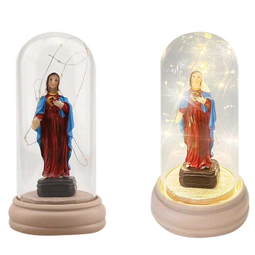12 Wholesale Led Virgin Mary Figurine Red 20cm image