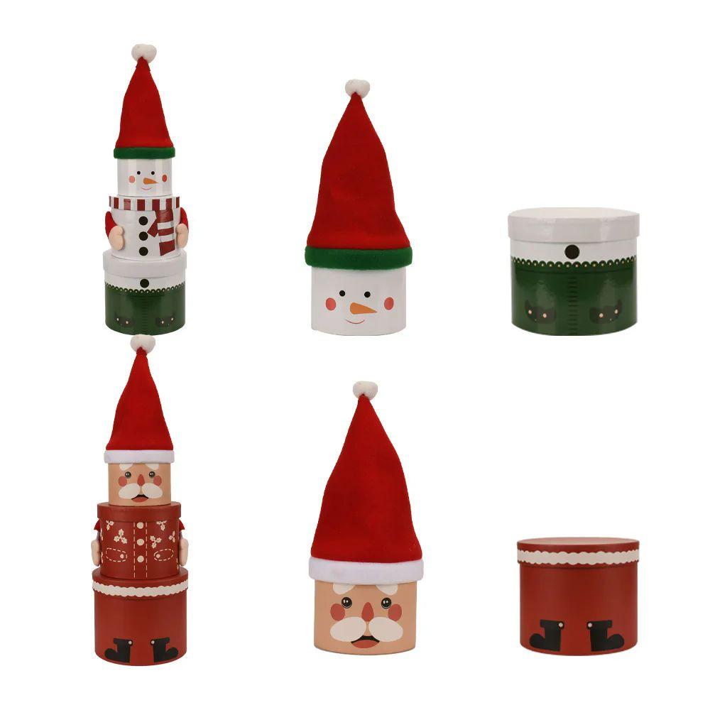 24 Wholesale 3-Piece Christmas Gift Round Box Set image