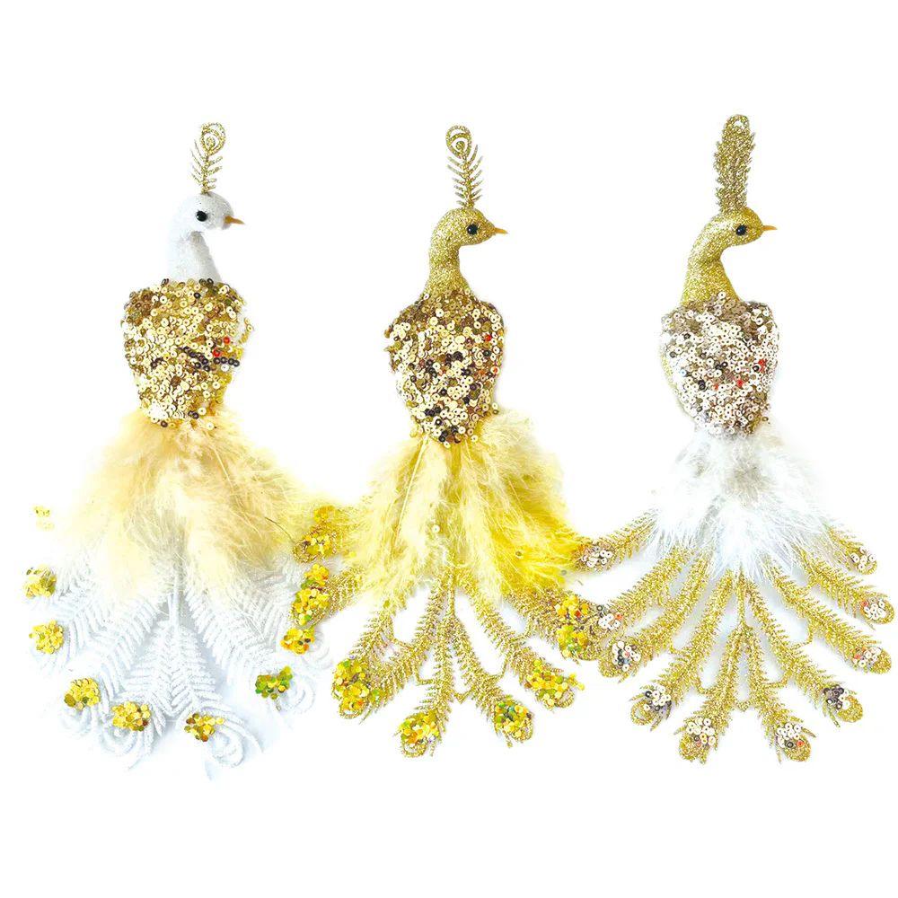 24 Wholesale Bird With Clip 26cm Gold image