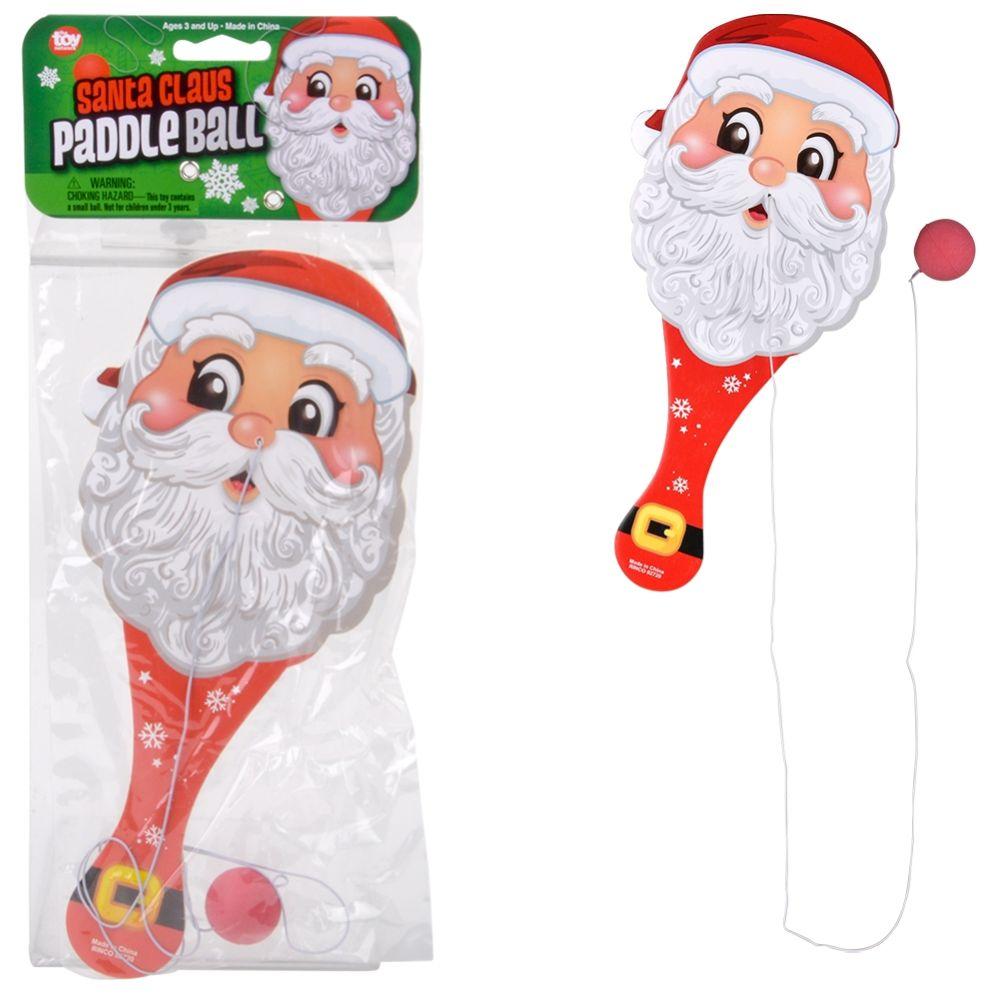 144 Wholesale Santa Paddle Ball 10-inch image