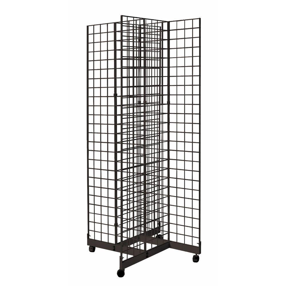 Wholesale 4 Sided Mobile Gridwall Rack - Black image