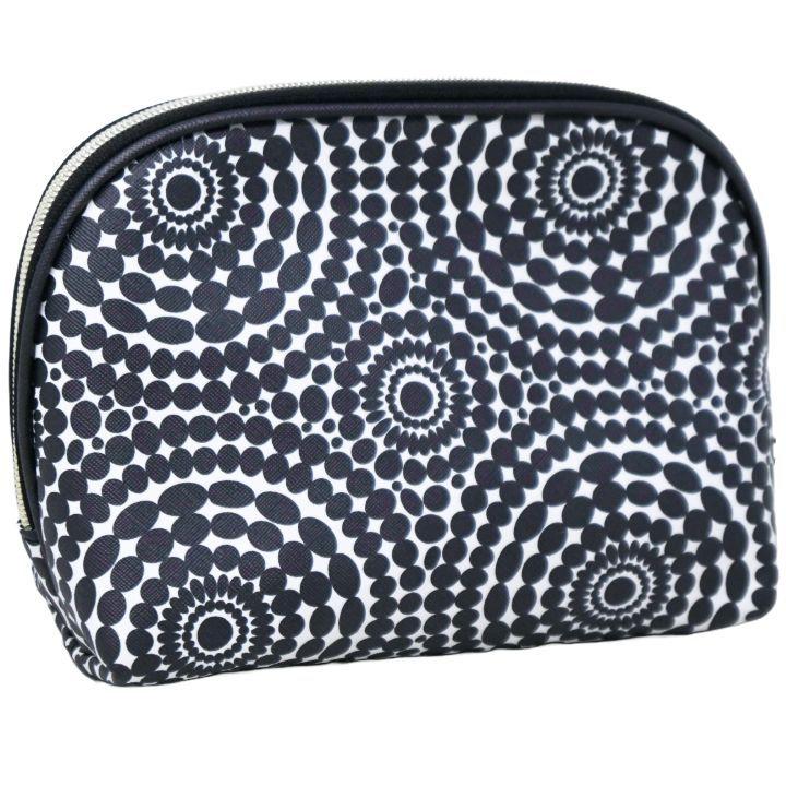 40 Wholesale Black And White Geometric Print Dome Cosmetic Bag image