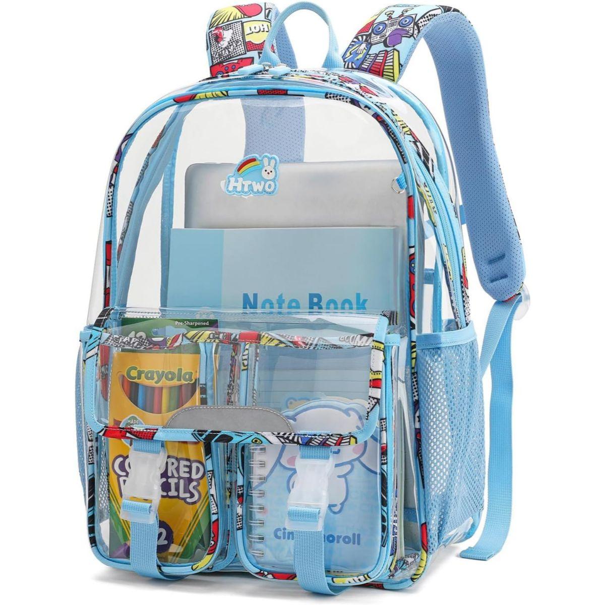 18 Wholesale Clear/Blue Kids' Backpack (16.5-Inch) image