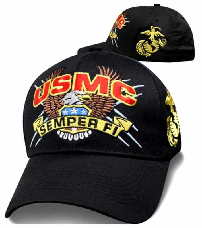 6 Wholesale Officially Licensed Us Marines Baseball Caps image