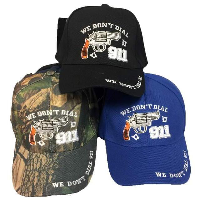 12 Wholesale "we Don't Dial 911" Baseball Caps/hats image