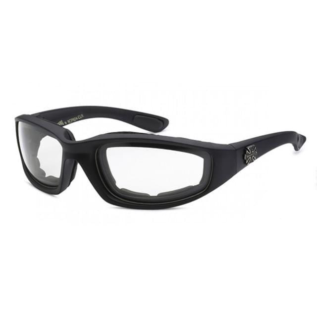 12 Wholesale Choppers Clear Lens Unisex Motorcycle Glasses With Foam Lining image