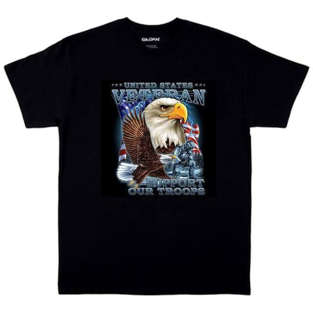 12 Wholesale Wholesale U.s. Veteran Support Black Color T-Shirt image