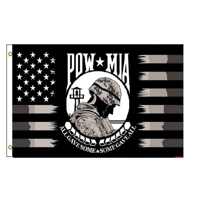 12 Wholesale "pow Mia" Veteran Usa Flags - 3' X 5' image