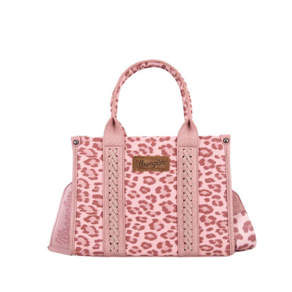 12 Wholesale Wrangler Leopard Print Concealed Carry Tote Bag Pink image