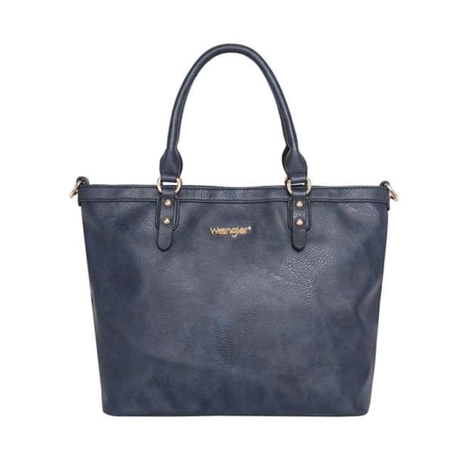 12 Wholesale Montana West Women's Large Tote Bag With Adjustable Strap - Navy image