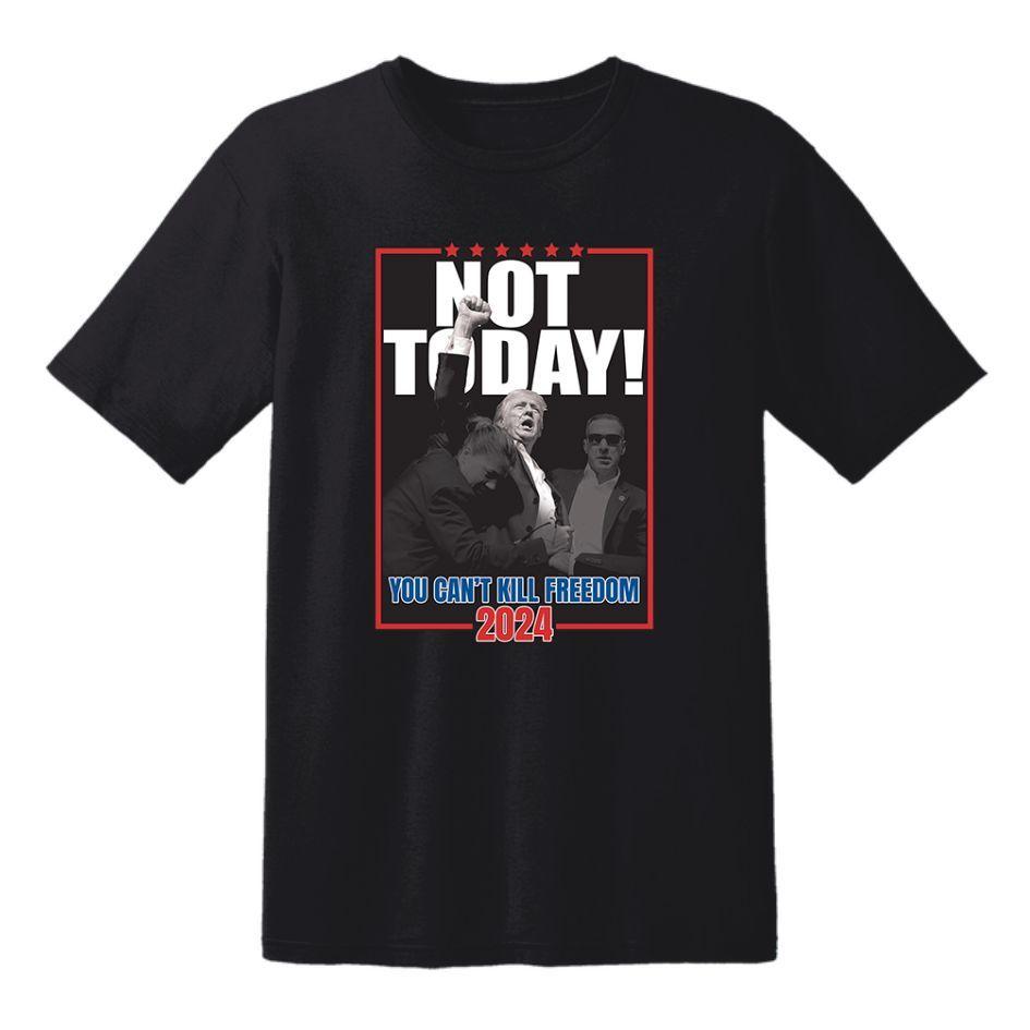 12 Wholesale "not Today - You Can't Kill Freedom" Black T-Shirts image