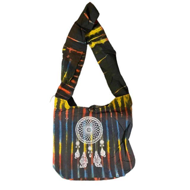 5 Wholesale Nepal Handmade Hobo Bags - Tie Dye Dream Catcher image