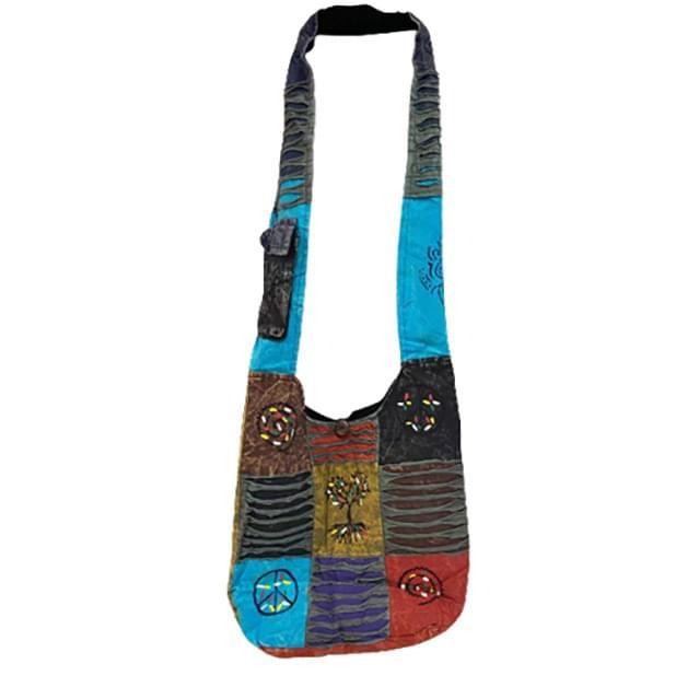 5 Wholesale Handmade RazoR-Cut Patchwork Hobo Bags - Tie Dye Tree Of Life image
