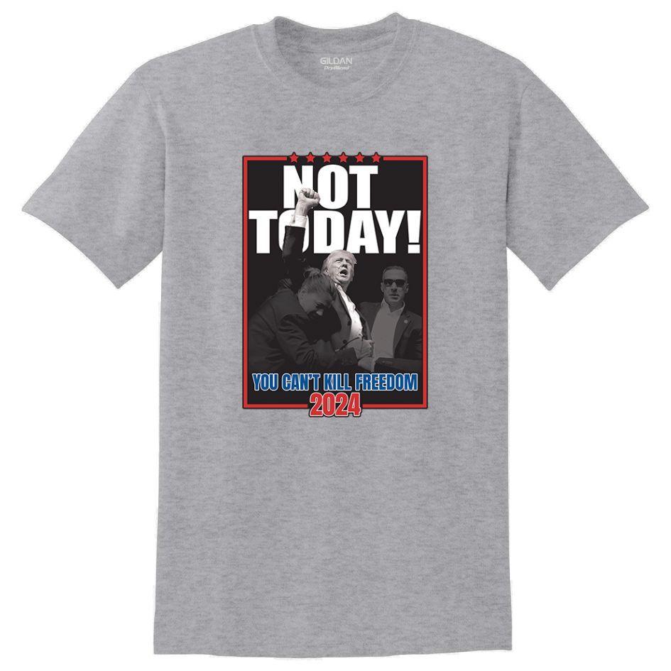 6 Wholesale "not Today - You Can't Kill Freedom" Sports Gray T-Shirts Xxl image