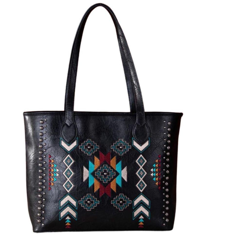 12 Wholesale Montana West Embroidered Collection Concealed Carry Tote - Black image