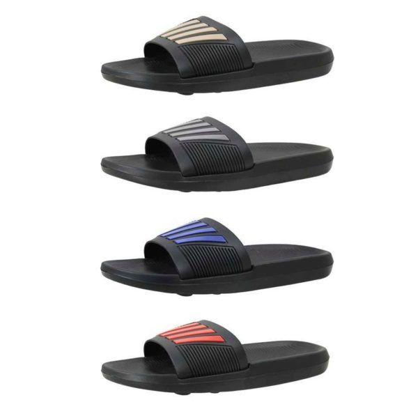 12 Wholesale Men's Assorted Striped Slides In Sizes 7-12- No ca image