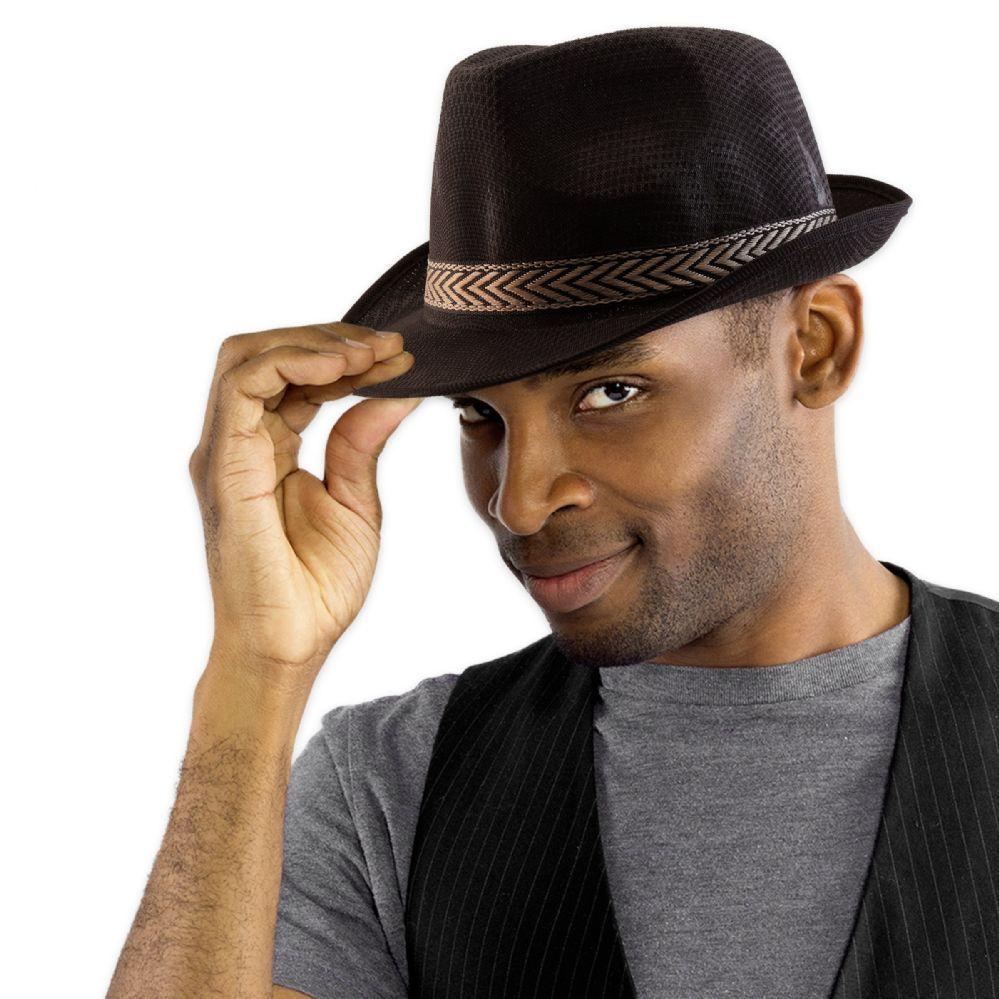 36 Wholesale Black Funky Fedora Hat image