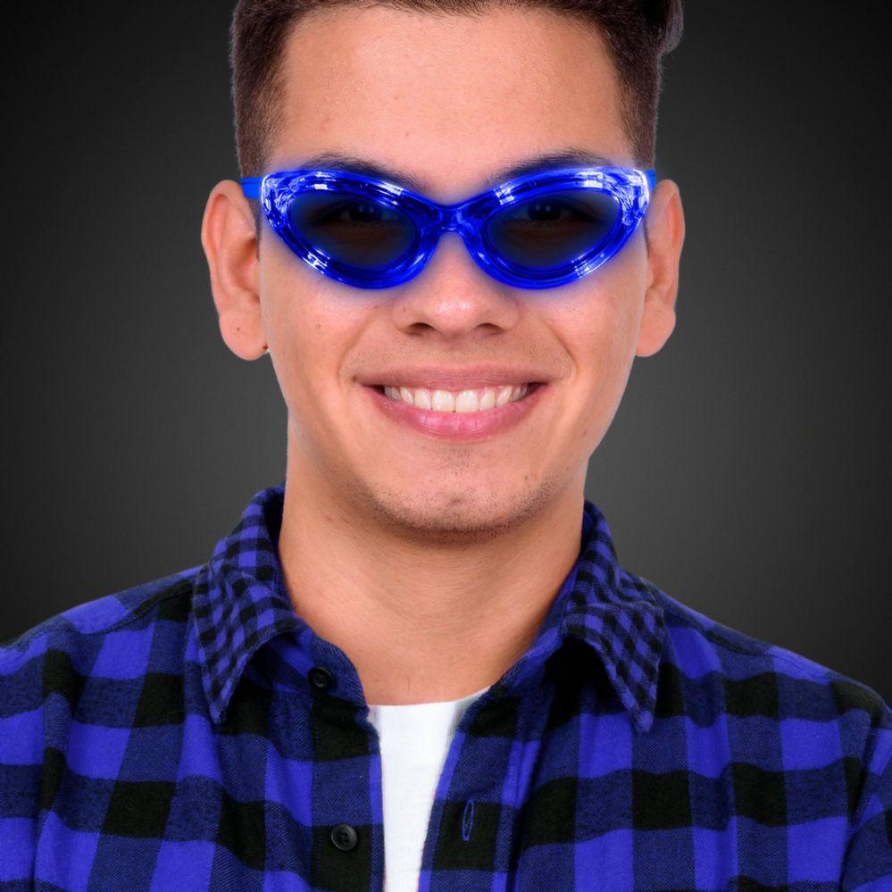 36 Wholesale Led Blue Sunglasses image