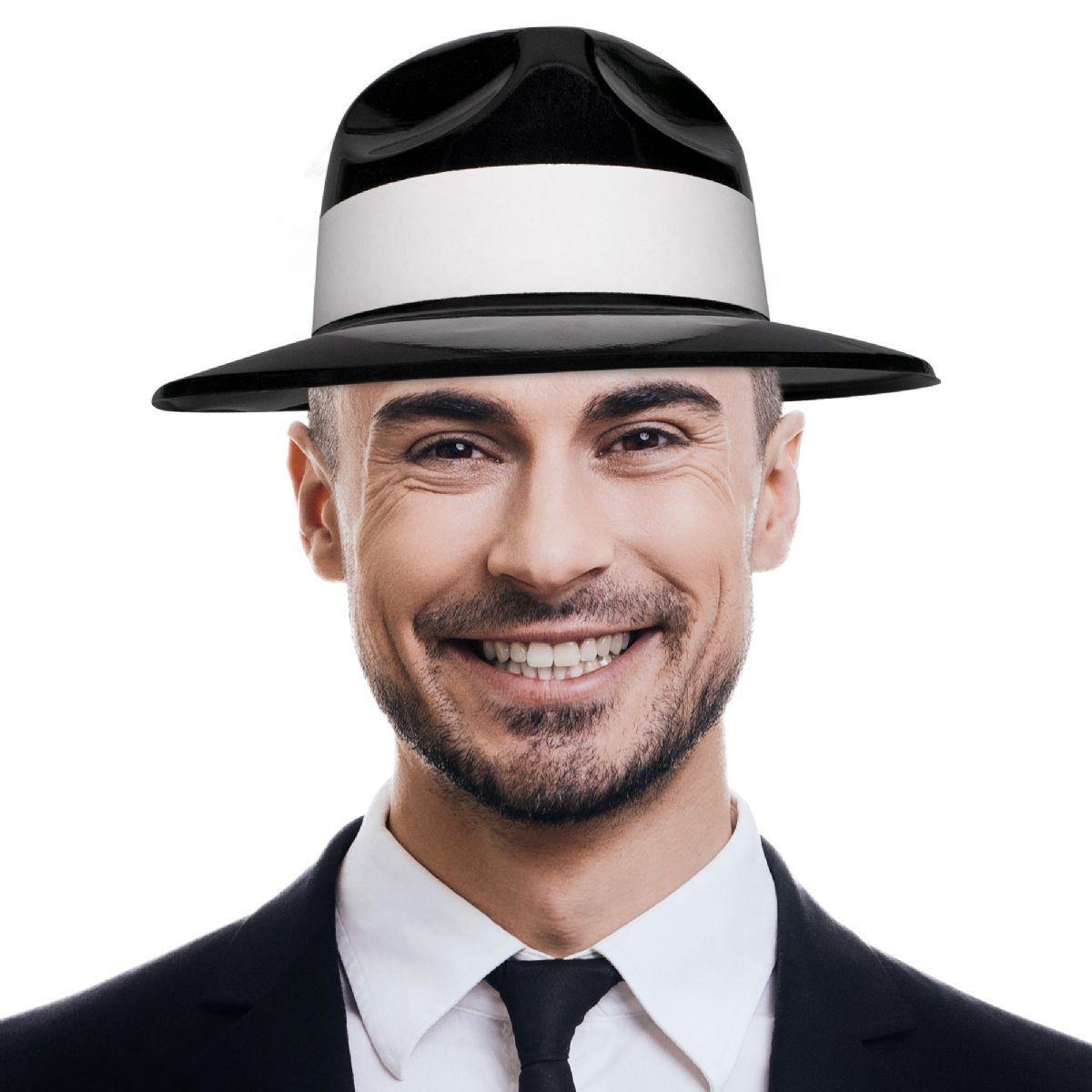 60 Wholesale Black Gangster Fedora Hats image