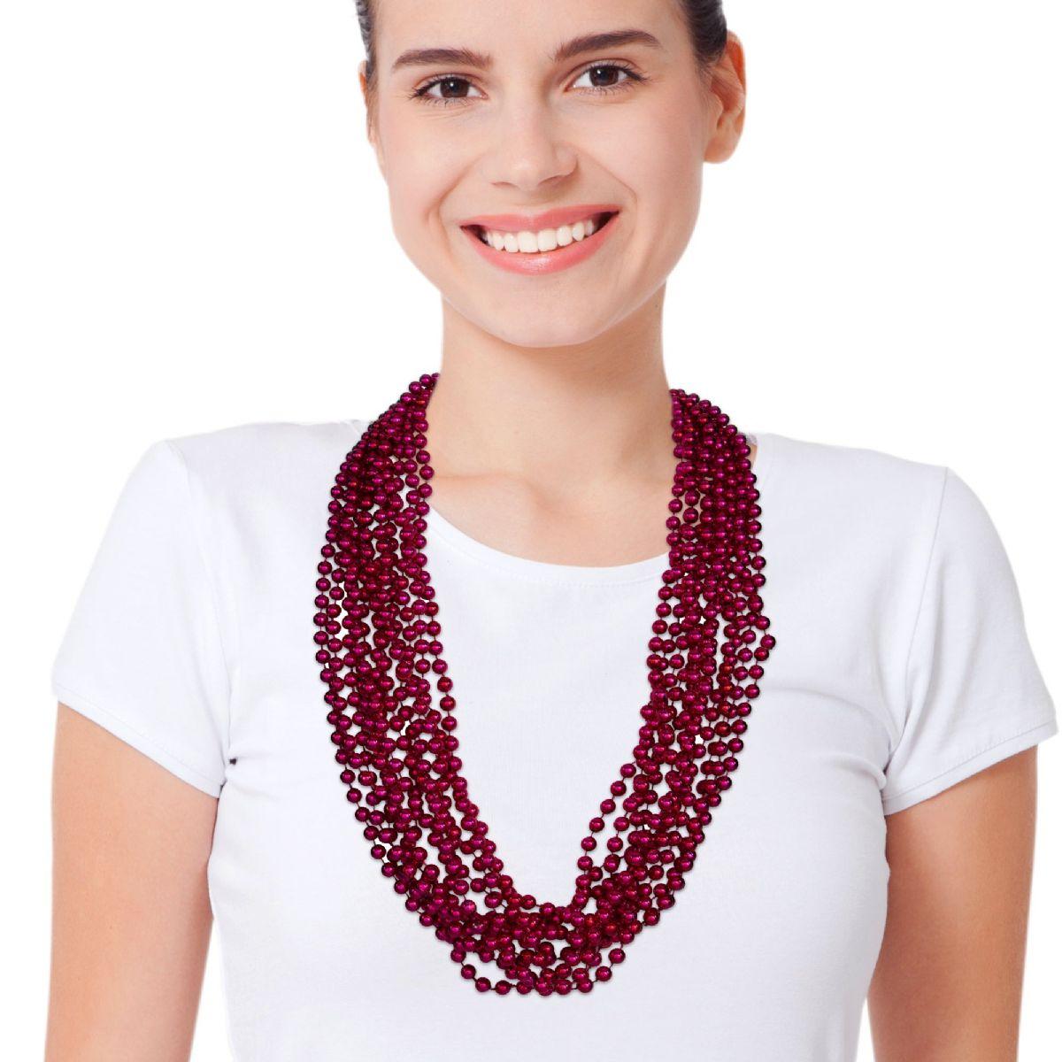 360 Wholesale Pink 7mm Bead Necklaces  image