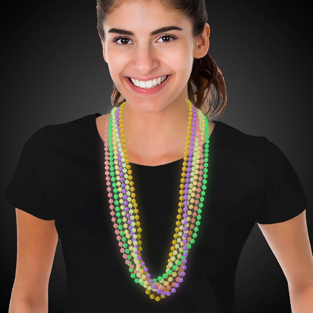 180 Wholesale Glow Mardi Gras Bead Necklaces  image
