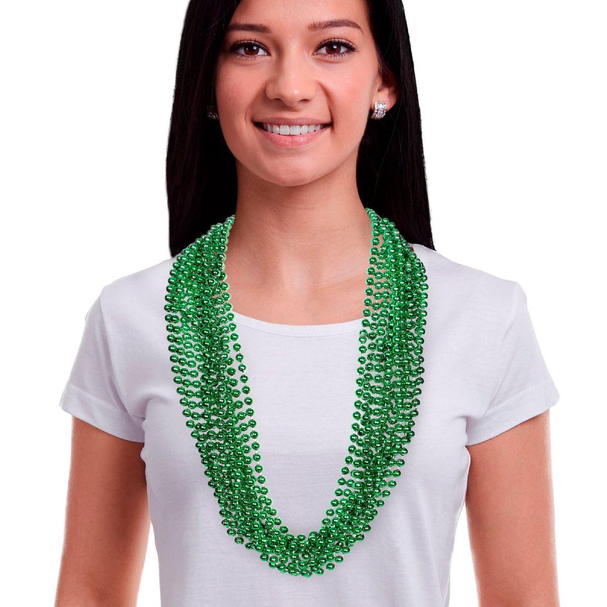 360 Wholesale Green 7mm Bead Necklaces image