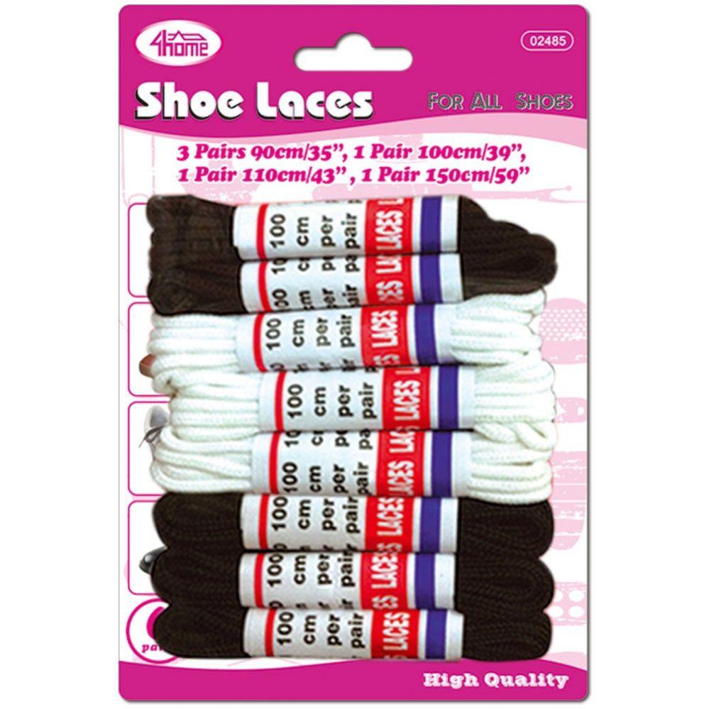 24 Wholesale Shoe Laces Astd Size Black+white image