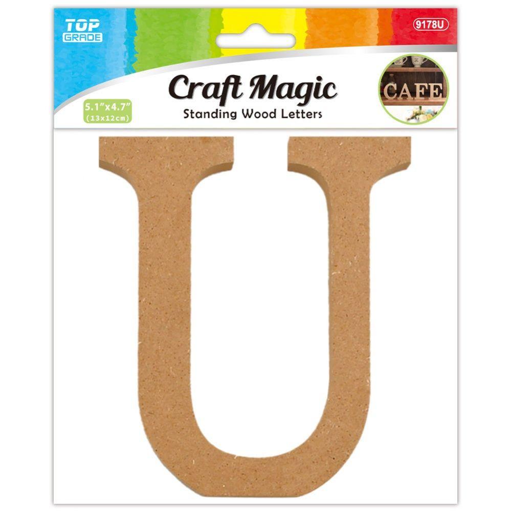 12 Wholesale Wooden Letter "u" 13x12x1.2cm image