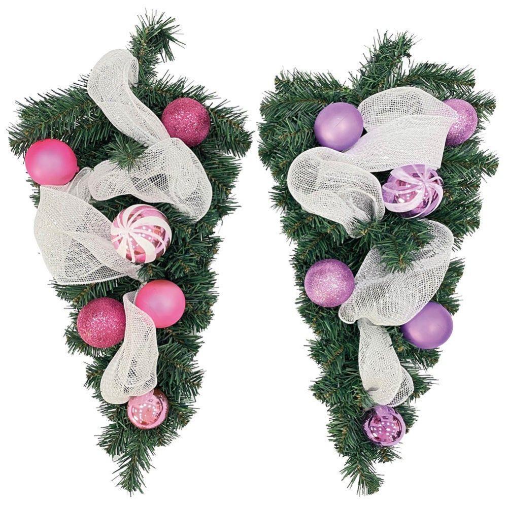 12 Wholesale X'mas Triangle Hanging 23"/12s 2-Dsgn Astd Clr Pink&lavender image