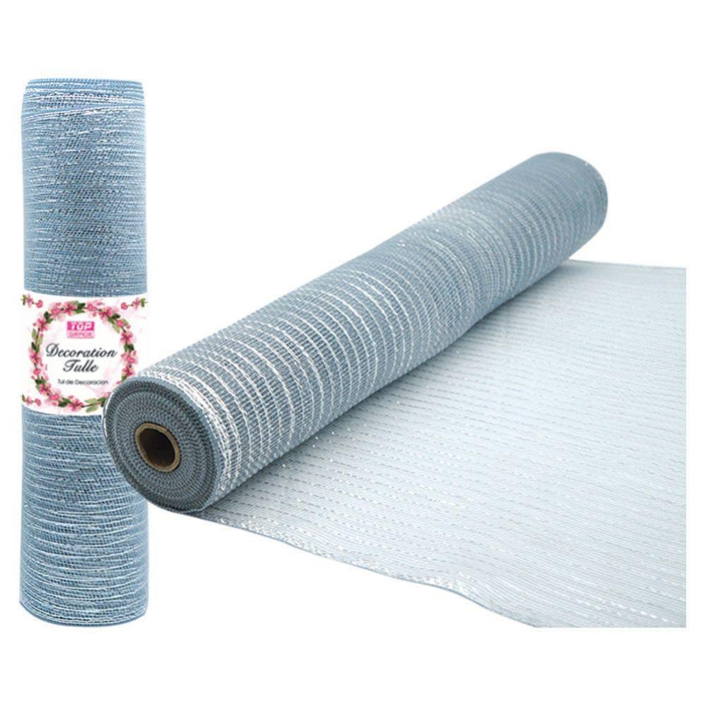 16 Wholesale Tulle Fabric Roll Silver 10.5"x10yds image