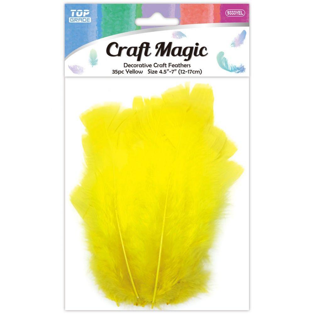 24 Wholesale Feather Yellow 12-17cm image