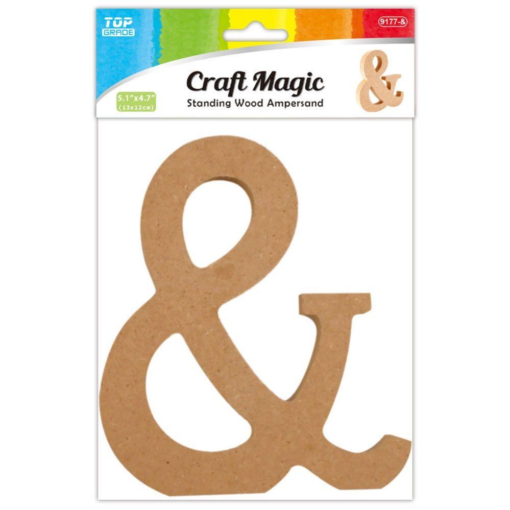 12 Wholesale Wooden Symbol "&" 13x12x1.2cm image