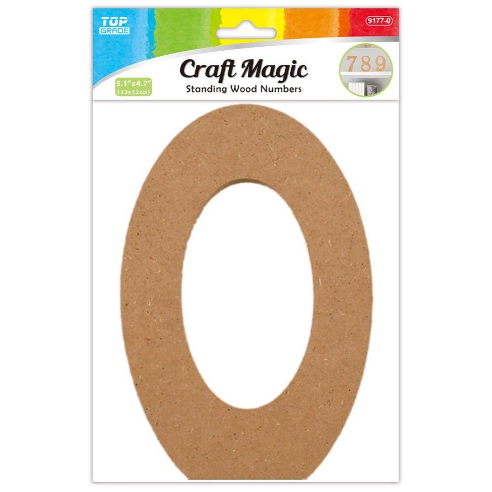 12 Wholesale Wooden Number "0" 13x12x1.2cm image