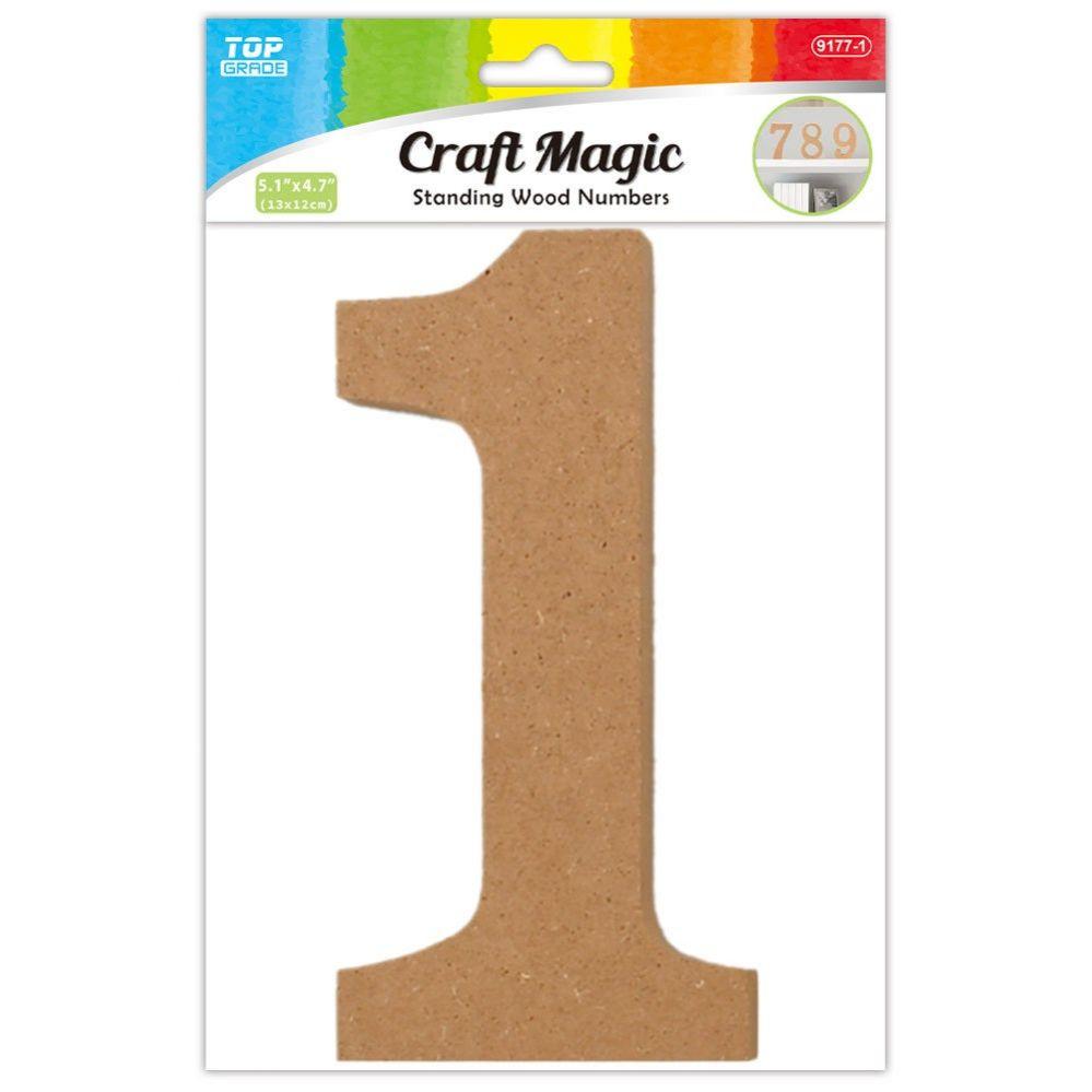 12 Wholesale Wooden Number "1" 13x12x1.2cm image